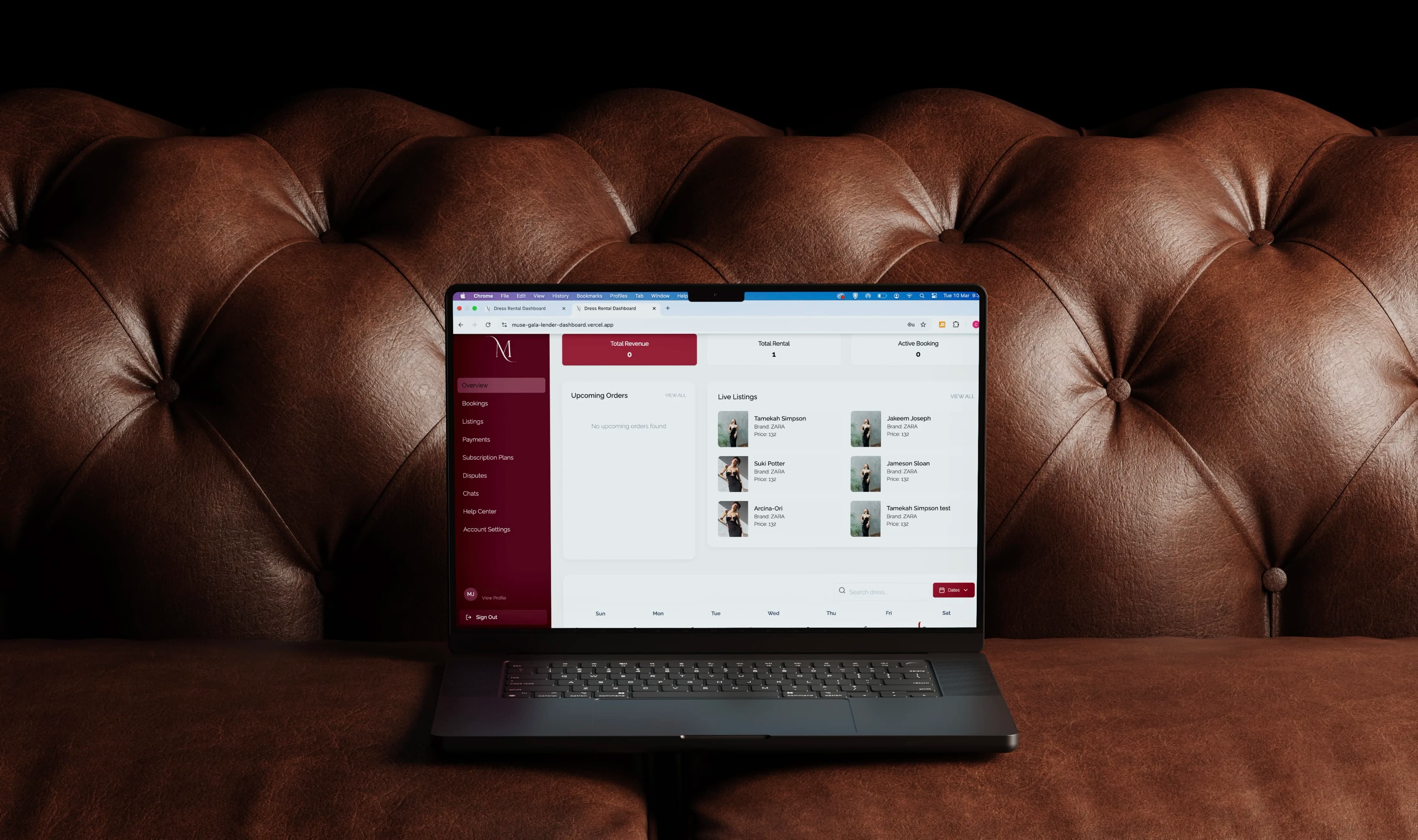 Lender Dashboard Mockup